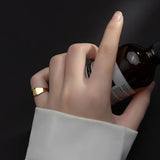 925 Silver Geometric Finger Adjustable Ring French Fine Party Jewelry