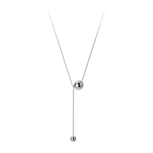 925 Silver Gothic Box Link Chain Beads Adjustable Necklace for Party