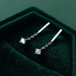 925 Silver Tassel Zirconia Drop Earrings for Women Charm Party Jewelry