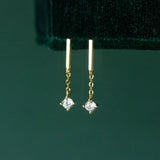 925 Silver Tassel Zirconia Drop Earrings for Women Charm Party Jewelry