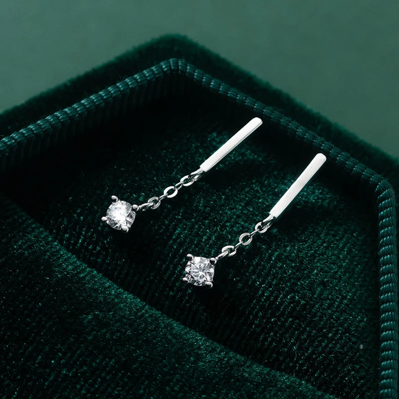 925 Silver Tassel Zirconia Drop Earrings for Women Charm Party Jewelry