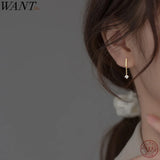 925 Silver Tassel Zirconia Drop Earrings for Women Charm Party Jewelry