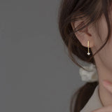 925 Silver Tassel Zirconia Drop Earrings for Women Charm Party Jewelry