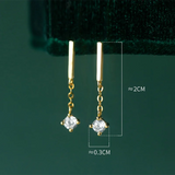 925 Silver Tassel Zirconia Drop Earrings for Women Charm Party Jewelry