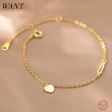 925 Silver Love Heart Charm Bracelet for Women