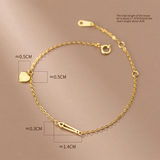 925 Silver Love Heart Charm Bracelet for Women