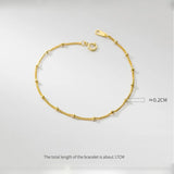 925 Sterling Silver Link Chain Bead Charm Bracelet for Women