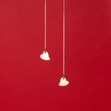 925 Silver Love Disc Box Chain Tassel Ear Line Earrings