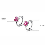 925 Silver Green Zircon Flower Hoop Earrings for Women