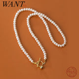 925 Silver Baroque Pearl Charm Necklace for Women