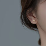 925 Silver Zircon Demon Eye Stud Earrings Punk Devil Charm Jewelry