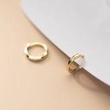 925 Silver Punk Buckle Circle Twist Stud Earrings