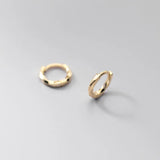 925 Silver Punk Buckle Circle Twist Stud Earrings