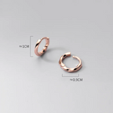 925 Silver Punk Buckle Circle Twist Stud Earrings