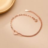925 Silver Heart Charm Bracelet for Women Wedding Jewelry