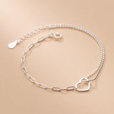 925 Silver Heart Charm Bracelet for Women Wedding Jewelry