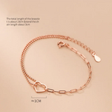 925 Silver Heart Charm Bracelet for Women Wedding Jewelry