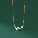 925 Silver Tulip Link Chain Pendant Necklace for Women Wedding Party