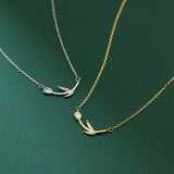 925 Silver Tulip Link Chain Pendant Necklace for Women Wedding Party