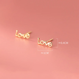 925 Sterling Silver LOVE Small Stud Earrings for Women Sweet Teen Party Jewelry