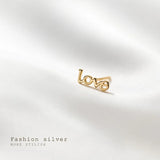 925 Sterling Silver LOVE Small Stud Earrings for Women Sweet Teen Party Jewelry