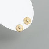 925 Silver Sun Pattern Mini Stud Earrings for Women