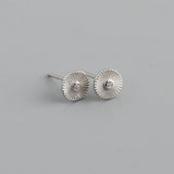925 Silver Sun Pattern Mini Stud Earrings for Women
