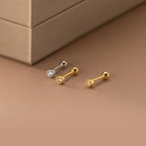 925 Sterling Silver Zircon Spiral Stud Earrings for Women Teen Party
