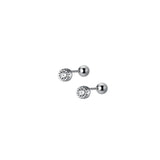 925 Sterling Silver Zircon Spiral Stud Earrings for Women Teen Party