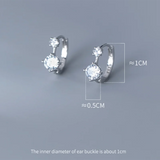 925 Silver Zircon Statement Ear Buckle Hoop Earrings