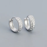 925 Silver Twisted Hoop Earrings
