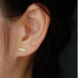 925 Silver Zircon Stud Earrings Women