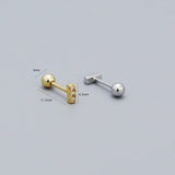 925 Silver Zircon Stud Earrings Women