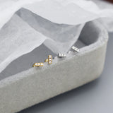 925 Silver Zircon Stud Earrings Women