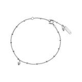 925 Silver Pearl Link Bead Bracelet for Women Sweet Teen Accessories