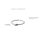 925 Silver Twist Opening Adjustable Ring for Women