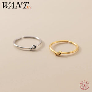 925 Silver Twist Opening Adjustable Ring for Women
