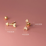 925 Silver Arrow Screw Bead Stud Earrings with Zircon