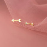 925 Silver Arrow Screw Bead Stud Earrings with Zircon