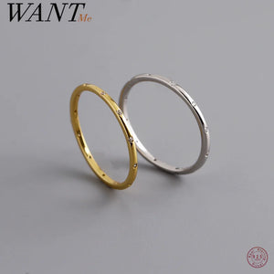 925 Silver Round Zircon Finger Ring for Women Men Couple