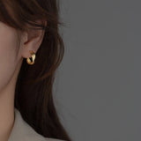925 Silver Cross Line French Stud Earrings Women Charm Party Jewelry