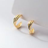 925 Silver Cross Line French Stud Earrings Women Charm Party Jewelry