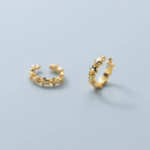 925 Silver Star No Piercing Ear Clip Earring for Women