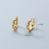 925 Silver Star No Piercing Ear Clip Earring for Women