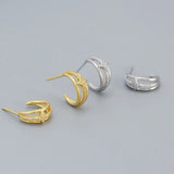 925 Silver Layered Star Stud Earrings Boho Party Jewelry