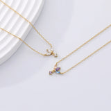 925 Silver Crown Flower Charm Necklace Colorful Zircon Wedding Jewelry