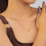 925 Silver Crown Flower Charm Necklace Colorful Zircon Wedding Jewelry