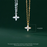 925 Silver Flower Pendant Necklace Zircon Wedding Jewelry