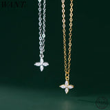 925 Silver Flower Pendant Necklace Zircon Wedding Jewelry
