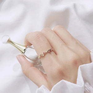 925 Silver Romantic Red Stone Zircon Branch Adjustable Ring